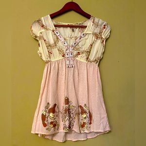 Free People Babydoll Top- Size Small